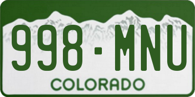 CO license plate 998MNU