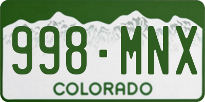 CO license plate 998MNX