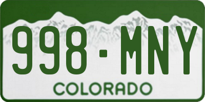 CO license plate 998MNY