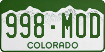 CO license plate 998MOD