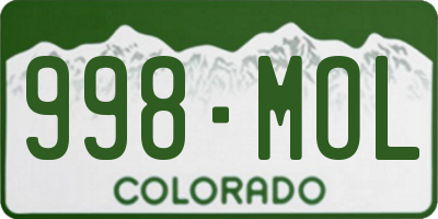 CO license plate 998MOL