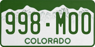 CO license plate 998MOO