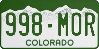 CO license plate 998MOR