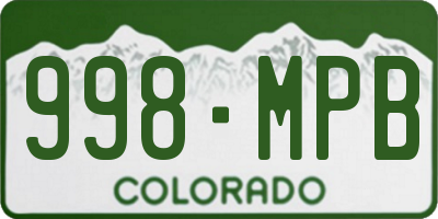 CO license plate 998MPB