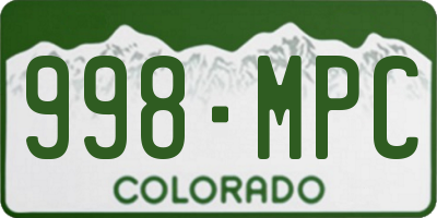 CO license plate 998MPC