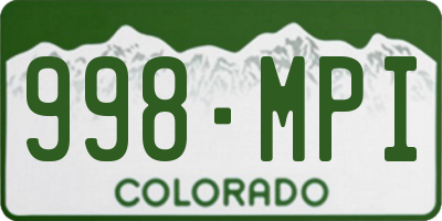 CO license plate 998MPI