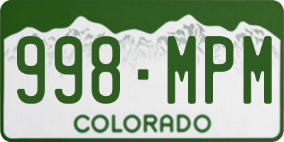 CO license plate 998MPM