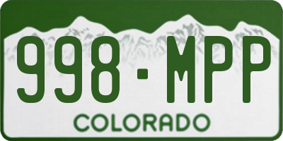 CO license plate 998MPP