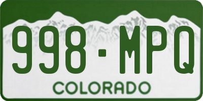 CO license plate 998MPQ