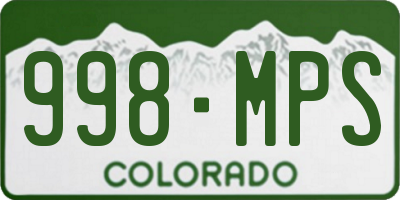 CO license plate 998MPS