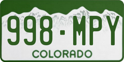 CO license plate 998MPY