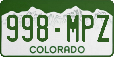 CO license plate 998MPZ