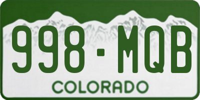 CO license plate 998MQB