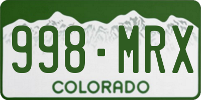 CO license plate 998MRX