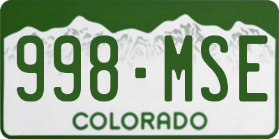 CO license plate 998MSE