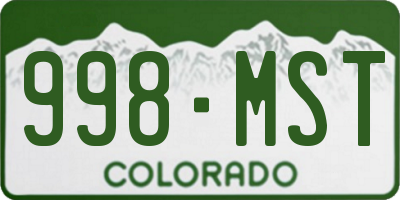 CO license plate 998MST