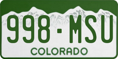 CO license plate 998MSU