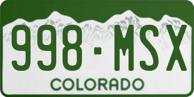 CO license plate 998MSX