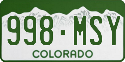 CO license plate 998MSY