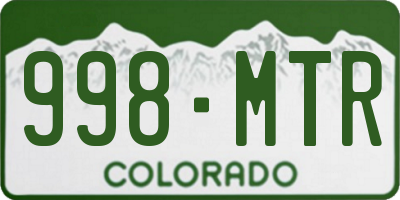 CO license plate 998MTR