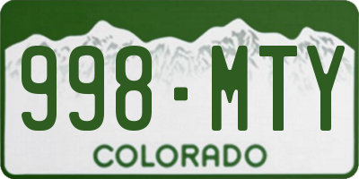 CO license plate 998MTY