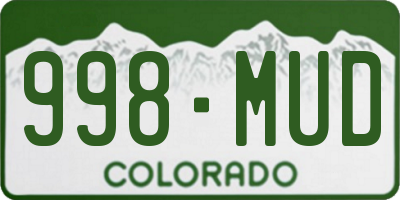 CO license plate 998MUD
