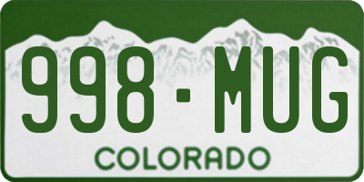 CO license plate 998MUG
