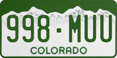 CO license plate 998MUU