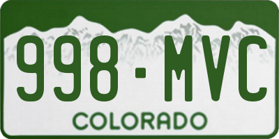 CO license plate 998MVC
