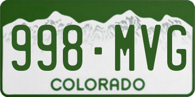 CO license plate 998MVG