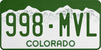 CO license plate 998MVL