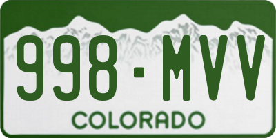 CO license plate 998MVV