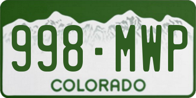CO license plate 998MWP