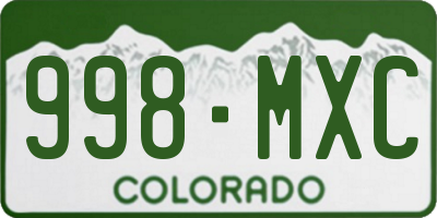 CO license plate 998MXC