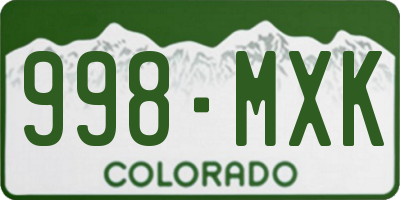 CO license plate 998MXK
