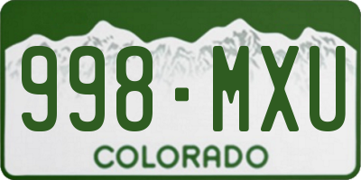CO license plate 998MXU