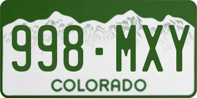CO license plate 998MXY