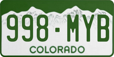 CO license plate 998MYB