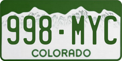 CO license plate 998MYC