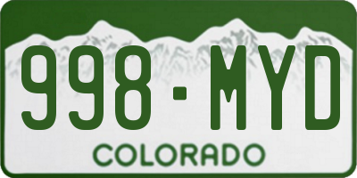 CO license plate 998MYD