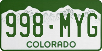 CO license plate 998MYG