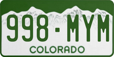 CO license plate 998MYM