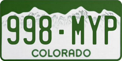 CO license plate 998MYP