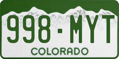 CO license plate 998MYT