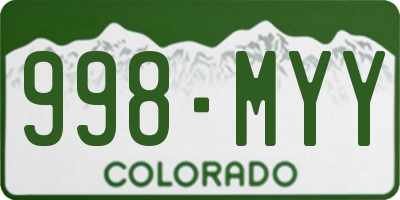 CO license plate 998MYY