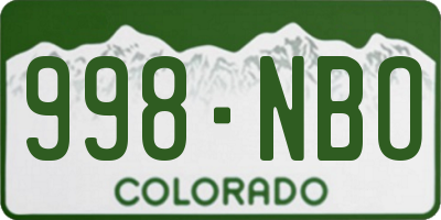 CO license plate 998NBO