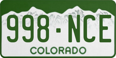 CO license plate 998NCE