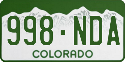 CO license plate 998NDA