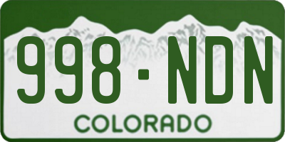 CO license plate 998NDN