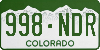 CO license plate 998NDR